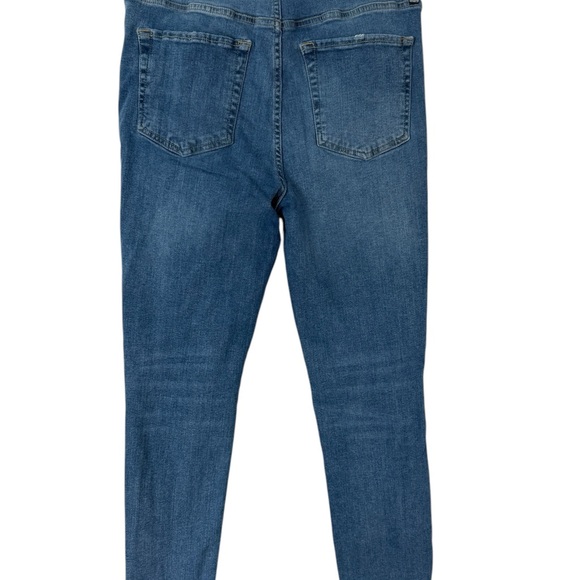 Free People Womens Size 31 Blue Busted Knee Skinny Fit Jeans Distressed - Picture 5 of 8